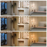 Irontar Makeup Vanity Table, Makeup Table with Large Mirror and 11 LED Lights, Brightness Adjustable, Dressing Table Desk with 4 Drawers, Vanity Desk for Girls, Women, White WDT002W Irontar