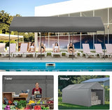 Kecreque Carport 10x20 Heavy Duty Portable Garage w/Removable Sidewalls & Roll-Up Door Car Canopy Party Tents Waterproof UV Resistant All Weather Car Port for Trucks,Boats(Grey) Kecreque