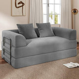 Cloud Boneless Convertible Floor Sofa Bed, 70" 4-in-1 Foldable Compressed Loveseat Lounge Sleeper 2 Seater Couches, High-Density Sponge & Corduroy Fabric Futon Daybed for Living Room Bedroom(Gray) Living&Giving