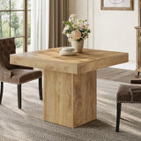 Tribesigns 39-Inch Square Dining Table for 4, Farmhouse Small Kitchen Dinner Eating Table with Sturdy Pedestal Base, Wooden Dining Room Furniture for Dining Room, Kitchen, Apartments, Natural Tribesigns