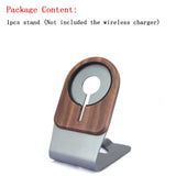 GOODKSSOP Luxury Aluminium Aloy + Solid Wooden Stand for MagSafe Charger, Desktop Holder for MagSafe Wireless Charging Accessories, Compatible with GOODKSSOP