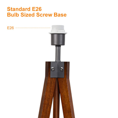 LEPOWER Wood Tripod Floor Lamp, Mid Century Standing Lamp, Modern Design Studying Light for Living Room, Bedroom, Study Room and Office, Flaxen Lamp Shade with E26 Lamp Base LEPOWER
