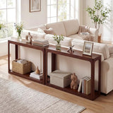 Giantex 47" Wood Console Table, 2-Tier Mid Century Modern Entryway Table w/Storage Shelf, Narrow Sofa Table w/Solid Rubber Wood Frame, Behind Couch Table for Hallway, Living Room, Foyer Giantex