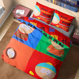 South Park Reversible Duvet Cover & Pillowcase Set for Teens, Men, Single or Double Bed Set, Bedding Decor, Gifts for Him (Multi Double) South Park