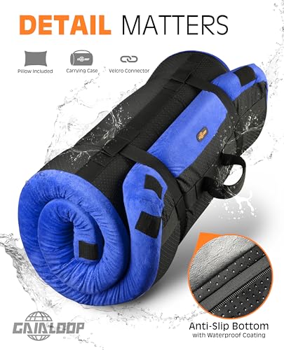 GAIALOOP 4 INCH Thick Memory Foam Camping Pad Futon Mattress, Portable Floor Sleeping Mat Sleepover Guest Bed Roll Up Mattress for Outdoor [Twin:75 * 38 * 4"] Gaialoop