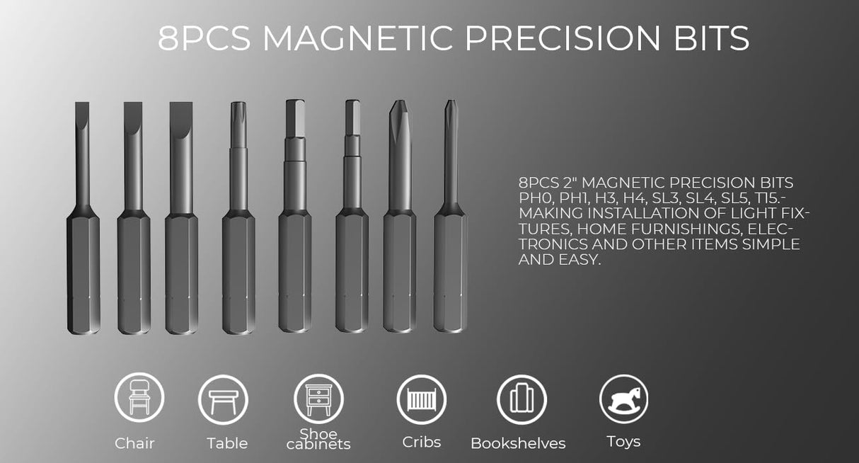 DongCheng 4V Cordless Electric Screwdriver, 2000mAh Battery Powered Rechargeable Screwdriver with 3 Torque Setting Up to 5N.m, 300RPM, Dual LED Lights, 8pcs 2-Inch Magnetic Screw Bits for Home DIY Dong Cheng