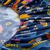 Bedding Fitted Sheet with Deep Pocket for Boys Girls Full Size Bed,Dino Printed Thicken Fabric Bed Sheets (Navy Blue(Dinosaur), Full) NATURETY