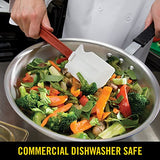 Rubbermaid Commercial Products High Heat Resistant Silicone Heavy Duty Spatula/Food Scraper, 9.5-Inch, 500 Degrees F, Red Handle, for Baking/Cooking/Mixing, Commercial Dishwasher Safe Rubbermaid Commercial Products