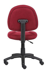 BOSS Office Products Perfect Posture Delux Fabric Task Chair Without Arms in Burgundy (B315-BY) BOSS