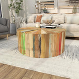 Deco 79 Reclaimed Wood Geometric Handmade Living Room Coffee, Center Table 38" x 38" x 16", Brown Deco 79