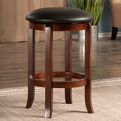 Winsome Walcott Swivel Bar Stool, 24", Walnut - WoodArtSupply