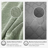 HORIMOTE HOME Quilt Set Twin Size Sage Green, Classic Geometric Spots Stitched Pattern, Pre-Washed Microfiber Chic Rustic Look, Ultra Soft Lightweight Quilted Bedspread for All Season, 2 Pieces HORIMOTE HOME