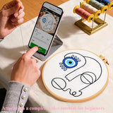 Beginner Embroidery Starter Kits, Abstract Embroidery Kits for Beginners Adults, Stamped Cross Stitch Kits for Beginners Adults Craft Kits for Women, Entire Set of Embroidery Supplies & Video Tutorial