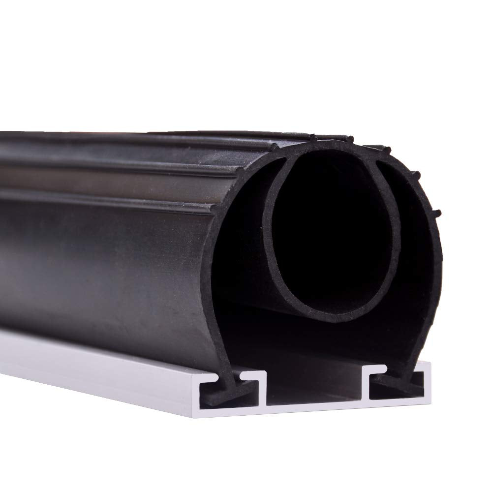 10FT Heavy-Duty U Ring Shape Universal Garage Door Bottom Rubber Seal - Weatherproof Weather Seal Threshold Strip with Pre-drilled Aluminum Track Retainer Base Kit LOOBANI