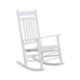 BplusZ KD-30W Wood Rocking Chair Porch Rocker Classic Outdoor White BplusZ