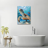 Natuyalo Paint by Numbers Kit for Adults Framed - Sea Turtle Paint by Number on Canvas with Frame, Animals DIY Acrylic Painting by Number Ideal Gift Home Wall Decor (12x16 Inch) Natuyalo