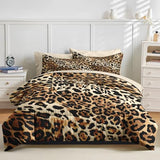 Nesker Comforter Set Queen Size, Cheetah Leopard Print Animal 7 Pcs Bedding for Kids and Adults, Wild Safari Skin Pattern Bed Sheet Sets with Fitted Sheet 2 Pillowcases & 2 Shams Nesker