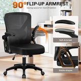 Office Chair, Ergonomic Home Computer Desk Chairs, Comfy Breathable Mesh Chair with Adjustable Lumbar Support Flip-up Armrests, Executive Task Chair with High Back for Home Office Rolling Swivel Chair BestGlory