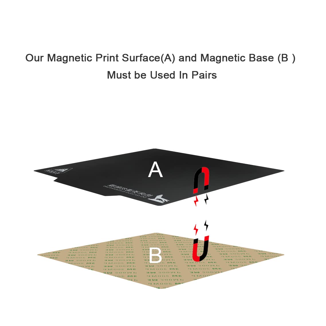 IdeaFormer-3D 3pcs Magnetic Build Surface (220 X 220mm) Flexible Removable Print Bed (2 pcs Print Surface + 1 pcs Base) for 3D Printer Hotbed(220x220), not Suitable for Ender 3 235mm Hotbed - WoodArtSupply