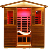 LTCCDSS Ultra-Low EMF Outdoor Sauna 3-Person, Full Spectrum Red Cedar Far Infrared Sauna for Home, Near&Mid-IR Light, EMF 0.1-1mG, Bluetooth & Chromotherapy (81.1 * 45 * 83.5 in) LTCCDSS