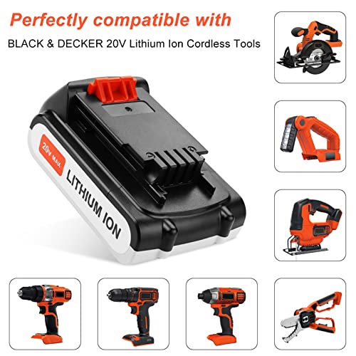 ANTRobut 3.5Ah Replacement for Black and Decker 20V Lithium Battery LBXR20 LB20 LBX20 LBXR2020-OPE LBX4020 with 20V Black and Decker Battery Charger LCS1620 ANTRobut