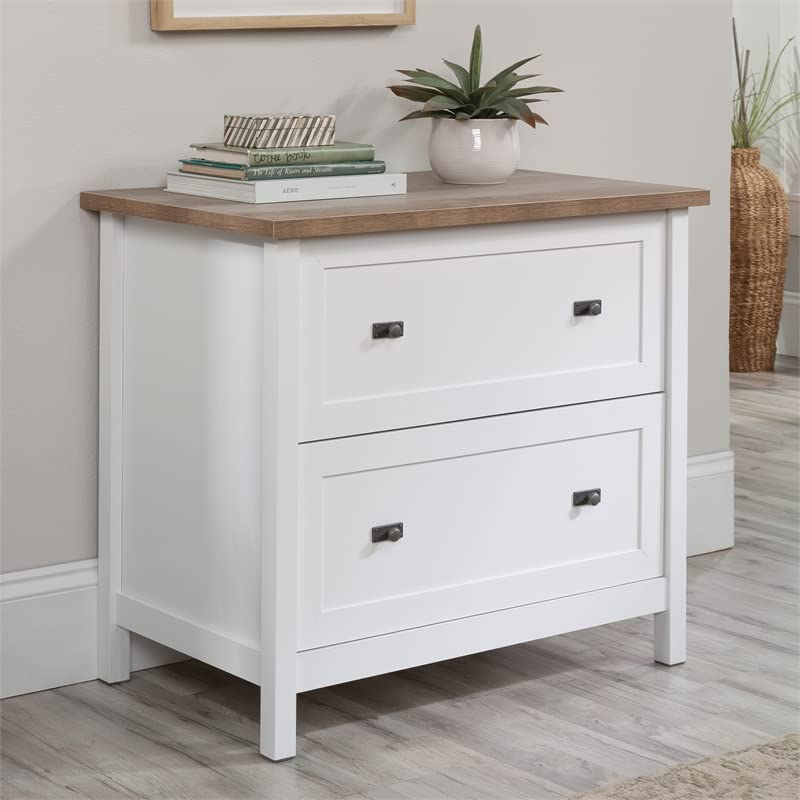 Sauder Cottage Road Engineered Wood Lateral File Cabinet in White Finish Sauder