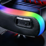 X Rocker Prism RGB LED Lounging Video Gaming Pedestal Chair with Armrests, Wireless Bluetooth Audio, Foldable, Vegan Leather, Amazon Exclusive, Black X Rocker
