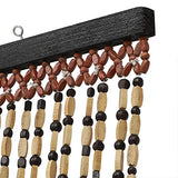 SanBouSi 49 Strands Natural Bamboo & Wood Beaded Curtain Wooden Hanging Room Divider Decorative Handmade Boho Bohemian Wooden Doorway Beads Curtain, 75" x 35.5" SanBouSi