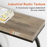 Tribesigns Console Table, 55-Inch Industrial Entryway Table with Geometric Metal Frame, Narrow Long Wood Accent Sofa Table for Living Room, Entrance, Hallway, Vintage Grey Tribesigns
