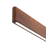 YISDESIGN 39.4" Wood Linear Pendant Light 24w Led Dimmable Dining Room Light Wood Kitchen Island Pendant Hanging Light for Kitchen Island Office Lights Walnut Color YISDESIGN