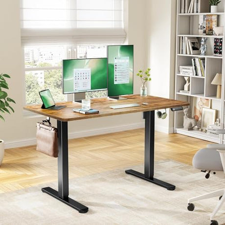 Electric Standing Desk with One-Piece Desktop,48 x 30 inch Height Adjustable Office Gaming Computer Desk with Tabletop, Home Office Stand up Desk with 4 Memory Presets, Table for Bedroom(2 Packages) Marsail
