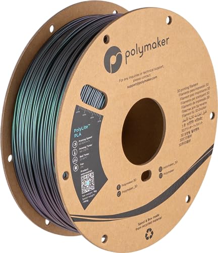 Polymaker Color Changeable Starlight Purple-Green PLA 3D Printer Filament 1.75mm, Different Color by Light, Barely Visible Layer Lines - Starlight Comet 1.75 PLA Metallic 1kg - WoodArtSupply