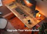 FEZIBO Standing Desk, 55 × 24 Inches Electric Height Adjustable, Sit Stand Up Desk, Home Office Desk with Splice Board, Black Frame/Rustic Brown TOP FEZIBO