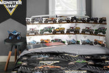 Jay Franco Monster Jam Tracks 5 Piece Full Bed Set - Includes Comforter & Sheet Set - Bedding Features Grave Digger &,Megalodon - Super Soft Fade Resistant Microfiber (Official Monster Jam Product) Jay Franco