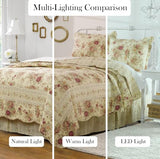Greenland Home Antique Rose 100% Cotton Heirloom-Quality Quilt Set, 2-Piece Twin/XL, Ecru Greenland Home Fashions