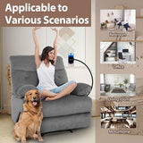Chizzyseat Manual Oversized Recliner Chair for Heavy Duty Adults 400lbs Extra Wide Recliner with Phone Holder Big Man Recliners for Living Room Bedroom Nursery RV Dark Grey
