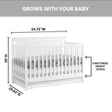 Oxford Baby Lazio 4-in-1 Convertible Baby Crib, Snow White, GreenGuard Gold Certified Oxford Baby