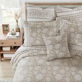 Levtex Home Adare Taupe Reversible King/Cal King Comforter Set (106x94in) with 2 Pillowcases (36x20in) - Floral Bedding - Taupe White - 100% Cotton King Size Comforter Set - Soft, Pre-Washed Levtex Home