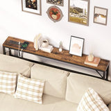 Asgolion 47.2'' Skinny Console Table with Power Outlet, 5.91" Behind Couch Table with Charging Station, Long Sofa Table, Narrow Entryway Table for Living Room, Foyer, Hallway, Rustic Brown Asgolion