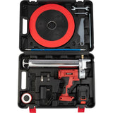 Stalwart Grease Gun - 20V 12000 PSI Cordless Grease Gun with 14-Inch Hose, Couplers, Lithium Ion Battery, Charger, and More - Tool Kit (Black/Red) Stalwart