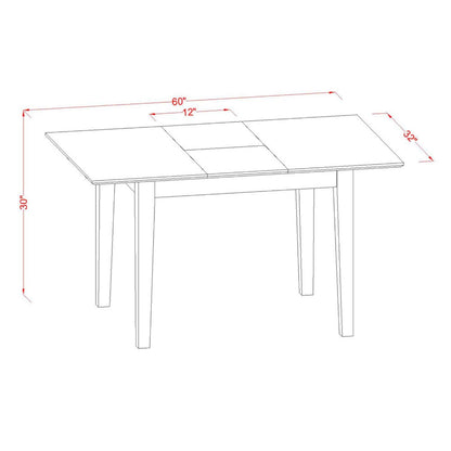 East West Furniture PSCA6C-MAH-W 6 Piece Room Furniture Set Contains a Rectangle Kitchen Table with Butterfly Leaf and 4 Dining Chairs with a Bench, 32x60 Inch - WoodArtSupply