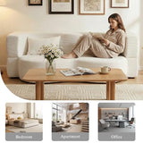 2-in-1 Folding Convertible Sofa Bed - 78 Inch Boneless Teddy Loveseat Sleeper, Foldable Floor Futon Couch with Pillow, Pull-Out Modular Matress for Small Spaces (Living Room/Bedroom/Dorm) (White) Hdxdkog