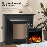 R.W.FLAME Electric Fireplace Mantel Wooden Surround Firebox, 36" Black TV Stand with Freestanding Electric Fireplace,Remote Control, Adjustable Led Flame, 750W/1500w R.W.FLAME