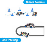 OSOYOO Robot Rc Smart Car DIY Kit to Build for Adults Teens with Servo Power Steering Motor, WiFi, Bluetooth, Code Programmable Compatible with Arduino OSOYOO