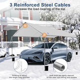 Carport Canopy 10'x20' Heavy Duty Carport, Waterproof & UV Protected Garage Top Tarp Shelter Cover with Reinforced Steel Cables, Outdoor Portable Garage for Car, Boat Tent, Light Grey SAILARY