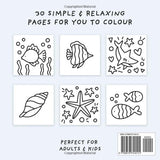 Under The Sea Colouring Book (Simple and Relaxing Bold Designs for Adults & Children) (Simple and Relaxing Colouring Books) WoodArtSupply