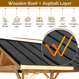 YOLENY Wood Gazebo, 11' x 12' Gazebo Hardtop Gazebo Spruce Wood Solid Wood Gazebo, Waterproof Asphalt Roof, for Lawns, Beach, Patio, Garden, Yard, Easy Assembly YOLENY