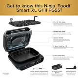 Ninja Indoor Grill, Foodi Smart XL 6-in-1 Indoor Grill with Air Fry, Roast, Bake, Broil & Dehydrate, Smart Thermometer, Black/Silver, FG551 Ninja