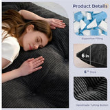 MAXYOYO 6" Japanese Floor Mattress, Foldable Futon Mattress Full Size, Tufted Roll Up Floor Bed, Thick Tatami Mat Sleeping Pad Portable Lounger for Camping Guest Room Dormitory Bedroom RV, Black MAXYOYO