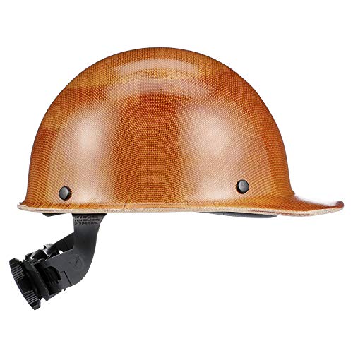 MSA 475395 Skullgard Cap Style Safety Hard Hat with Fas-Trac III Ratchet Suspension | Non-slotted Cap, Made of Phenolic Resin, Radiant Heat Loads up to 350F - Standard Size in Natural Tan - WoodArtSupply